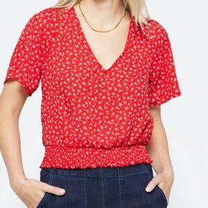 Nine Britton Scarlet Floral Top